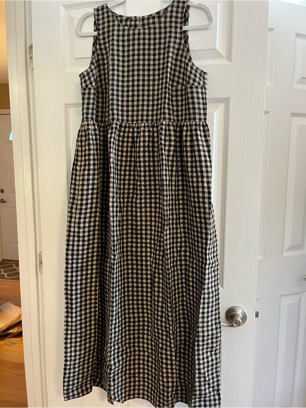 notPERFECTLINEN Black and White Gingham Top
